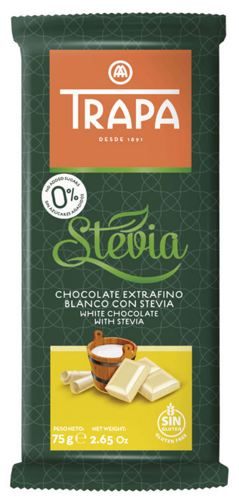 Trapa Stevia Weiße Schokolade  (75 g)